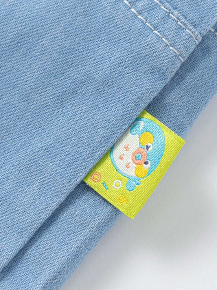 Balabala Boys' Denim Shorts With Fish Emblem - Image 4