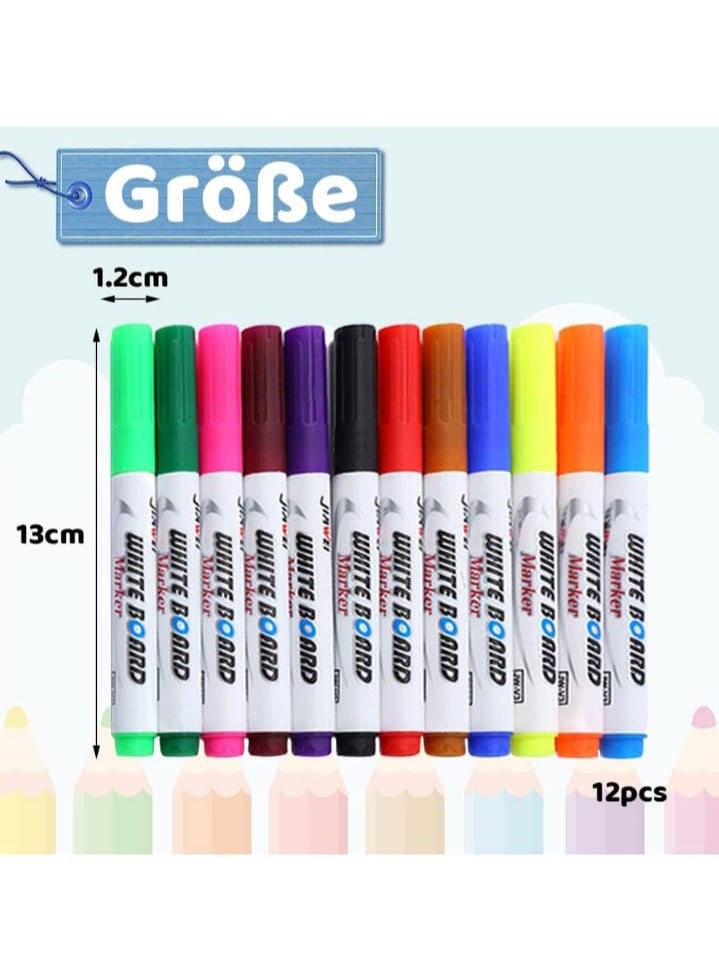 A set of 12 whiteboard markers, magical water-based drawing and coloring pens, magic drawing pens, whiteboard markers, water-drawing markers, eco-friendly coloring pens for teaching drawing. - Image 2