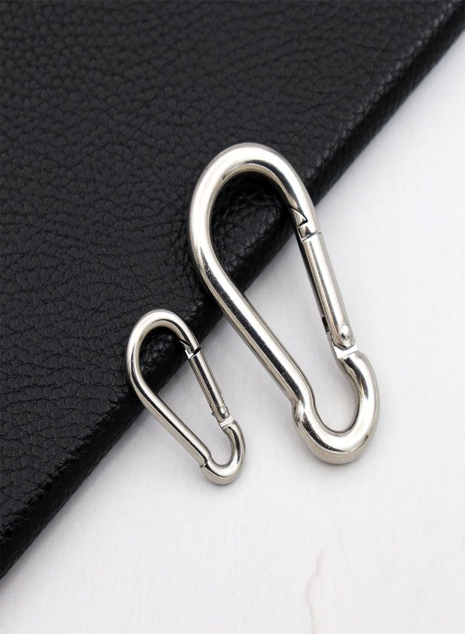 Elechobby 304 Stainless Steel Carabiner Clip, Mini Pear-Shaped Spring Hook for Outdoor,Keychain - Small Safety Locking Carabiner (Silver-M4) - Image 5