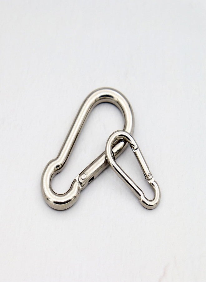 Elechobby 304 Stainless Steel Carabiner Clip, Mini Pear-Shaped Spring Hook for Outdoor,Keychain - Small Safety Locking Carabiner (Silver-M4) - Image 4