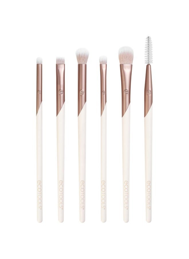 Ecotools Luxe Exquisite Eye Makeup Brush Kit, For Eyeshadow, Eyeliner, & Brow Makeup, Professional Eye Brush Set, Eco-Friendly Makeup Tools, Synthetic Bristles, Cruelty Free & Vegan, 6 Piece Set - Image 1