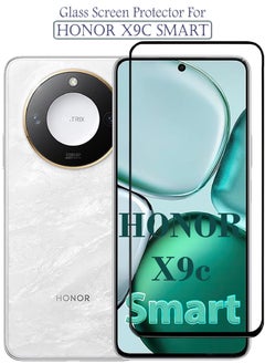 Honor X9c Smart Screen Protector | Tempered Glass Compatible with Honor X9c Smart | Screen Protector Full HD Quality Tempered Glass Anti-Scratch Edge to Edge Coverage with Easy Installation Kit - Black