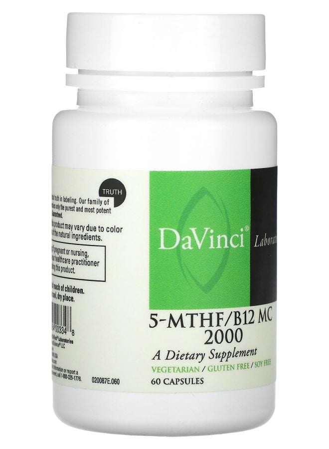 DaVinci Laboratories 5-MTHF/B12 MC 2000 60 Capsules - Image 2