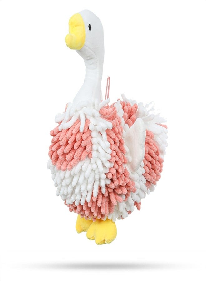 Tyrafry Adorable Swan-Shaped Hand Towel with Hanging Loop, Bathroom Animal-Themed Towel for Kids, Super Absorbent Microfiber Hand Towel, Perfect for Kitchen, Bathroom, and Sink Areas - Image 1