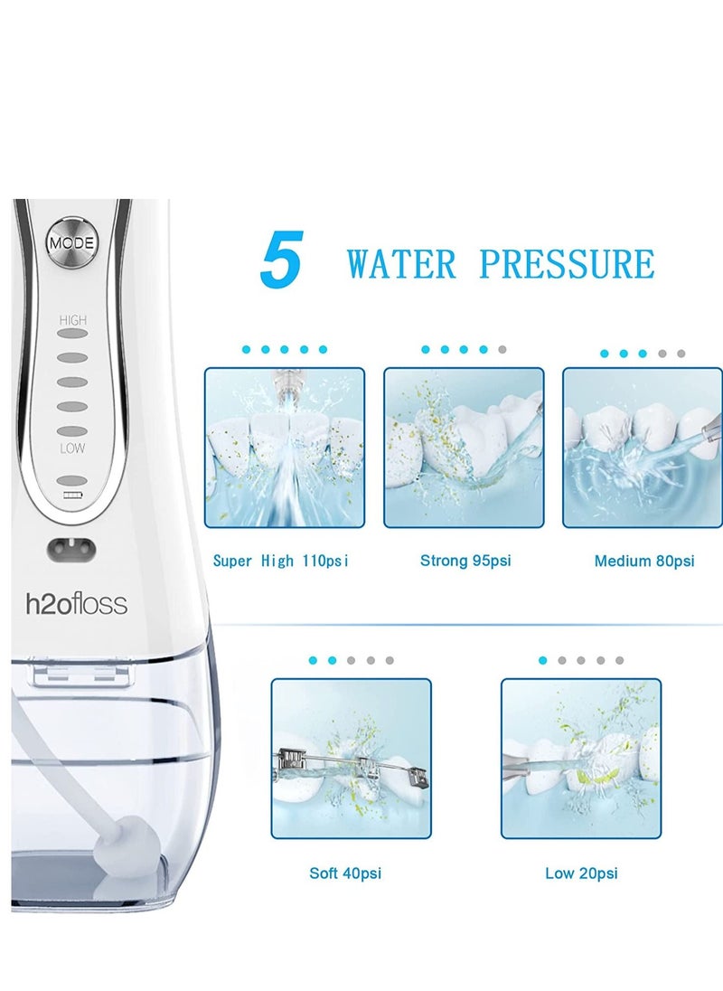Phone Planet - H2ofloss Water Flosser Professional Cordless Dental Oral Irrigator - Portable and Rechargeable IPX7 Waterproof Water Flossing for Teeth Cleaning,300ml Reservoir Home and Travel - Image 1