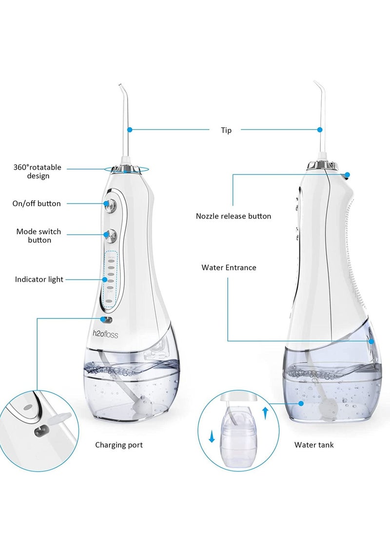 Phone Planet - H2ofloss Water Flosser Professional Cordless Dental Oral Irrigator - Portable and Rechargeable IPX7 Waterproof Water Flossing for Teeth Cleaning,300ml Reservoir Home and Travel - Image 1