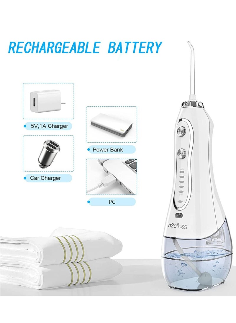 Phone Planet - H2ofloss Water Flosser Professional Cordless Dental Oral Irrigator - Portable and Rechargeable IPX7 Waterproof Water Flossing for Teeth Cleaning,300ml Reservoir Home and Travel - Image 1