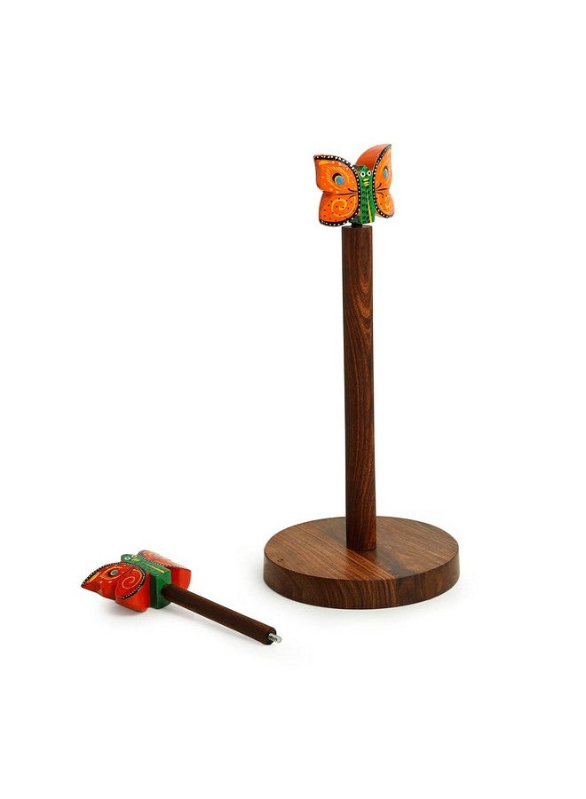ExclusiveLane 'Vibrant Flutter' Handcrafted Kitchen Tissue Holder Stand & Tissue Roll Holder (Sheesham Wood)|Tissue Roll Holder for Dining Table Tissue Roll Dispenser for Kitchen| - Image 4