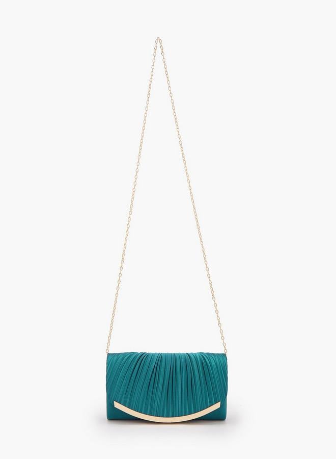 Flora Bella By Shoexpress Pleated Clutch With Detachable Chain Strap - Image 2