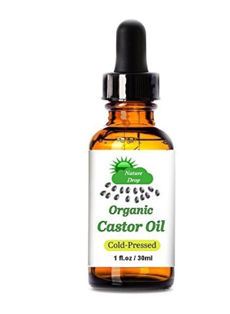 Nature Drop Organic Castor Oil,1 oz - 100% USDA Certified Pure Cold Pressed Hexane free - Best oil Growth For Eyelashes, Hair, Eyebrows, Face and Skin, Triple Filtered, Great for Acne - Image 4
