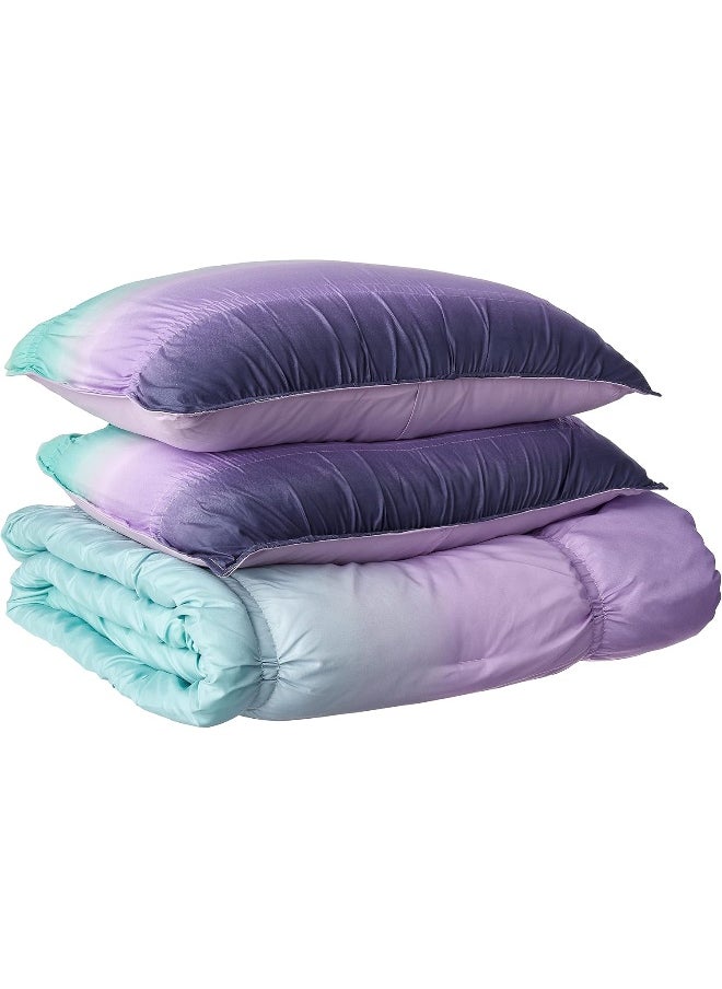 Heritage Kids Heritage Kids Casa Ombre Ruched 3 Piece Comforter Set, Queen, Blue  - Image 1