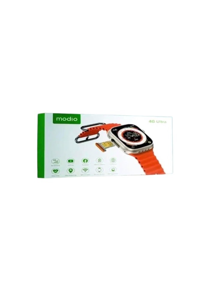 modio 4G Ultra 2.2 Inch HD Display Smart Watch with Three Set Strap For Men & Women - Image 1