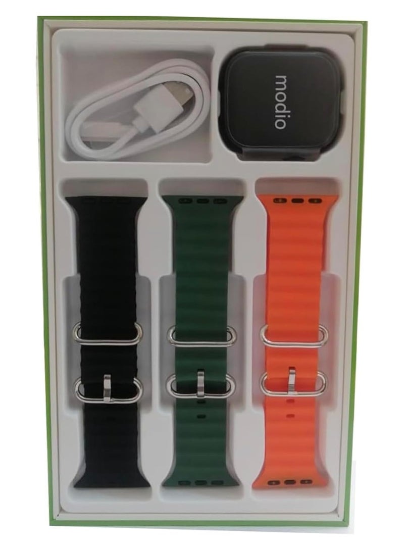 modio 4G Ultra 2.2 Inch HD Display Smart Watch with Three Set Strap For Men & Women - Image 2