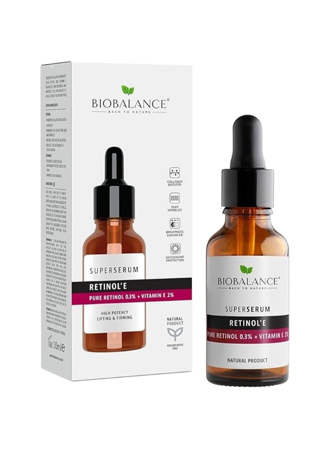 Biobalance Superserum Natural Product, Retinol 0.3% + Vitamin E, 25Ml
