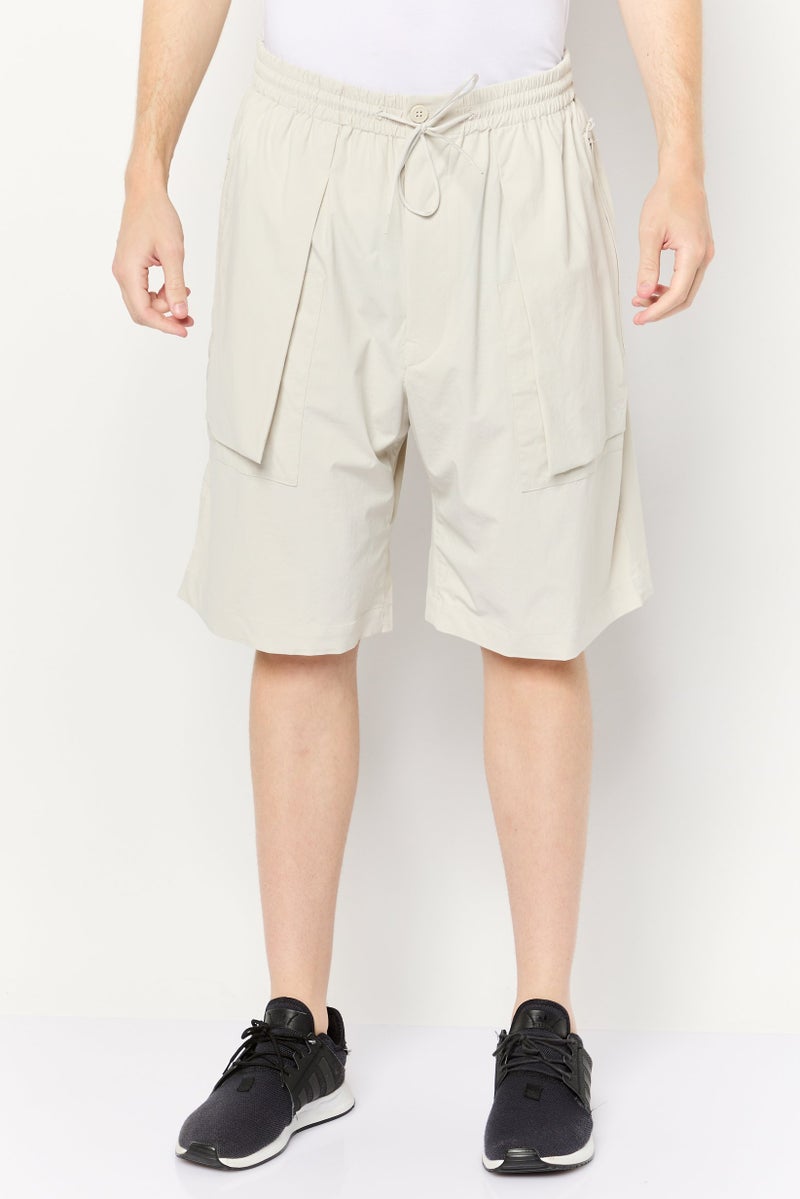 Adidas Men Sportswear Fit Brand Logo Outdoor Shorts, Grey  - Image 1