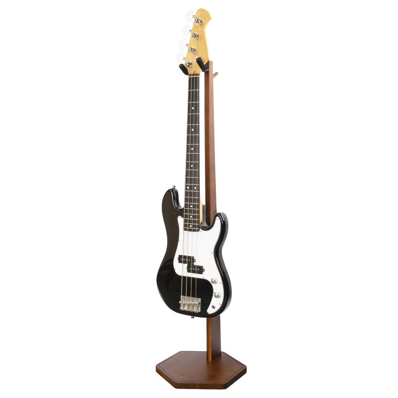 STRICH Bass Guitar Stand HardWood 441 Height Floor Guitar Dispaly Walnut Guitars Holder with Hanger for Home Studio FH2 Bass Display - Image 2