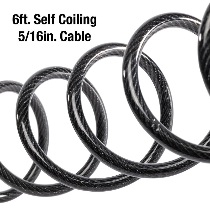 Master Lock Black Set Your Own Combination Bike Lock, Metal Cable Lock has a Weather Resistant Vinyl Coating for Outdoor Equipment, Bicycles, 6 Feet Long, 8114D - Image 4