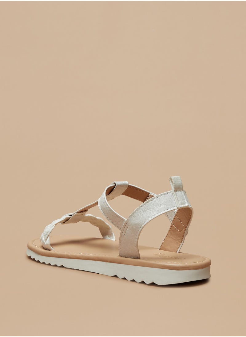 Flora Bella By Shoexpress - Girls Flora Bella Strappy Flat Sandals with Hook and Loop Closure Ramadan Collection - Image 1