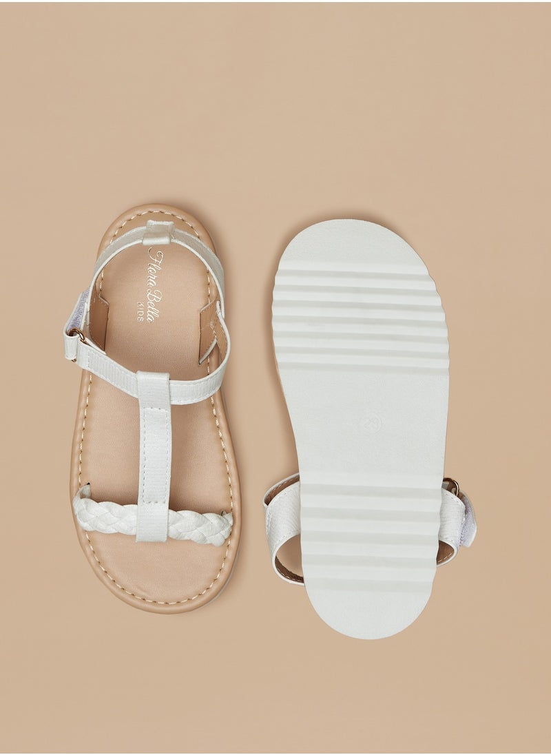 Flora Bella By Shoexpress - Girls Flora Bella Strappy Flat Sandals with Hook and Loop Closure Ramadan Collection - Image 1
