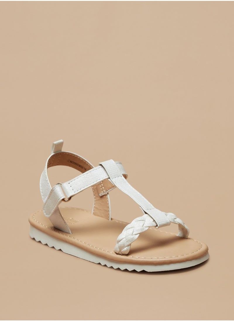 Flora Bella By Shoexpress - Girls Flora Bella Strappy Flat Sandals with Hook and Loop Closure Ramadan Collection - Image 1
