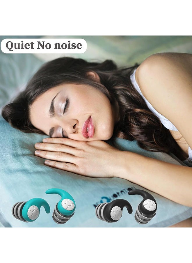Kinmed 2 Pairs Ear Plugs for Sleeping Noise Reduction, Swimming Ear Plugs,  Also be Used as Silent Ear Plugs, Unisex for Slepping Swimming Surfing Shower (Black/Greenish)  - Image 4