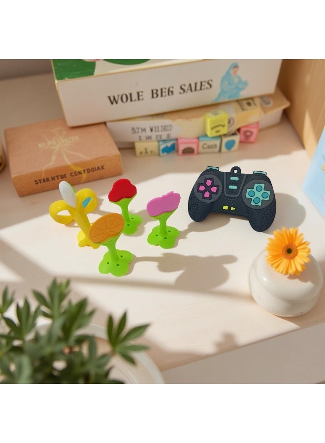 pieces silicone teething set - fruit shapes and game controller - for relieving teething pain - color 4  - Image 2