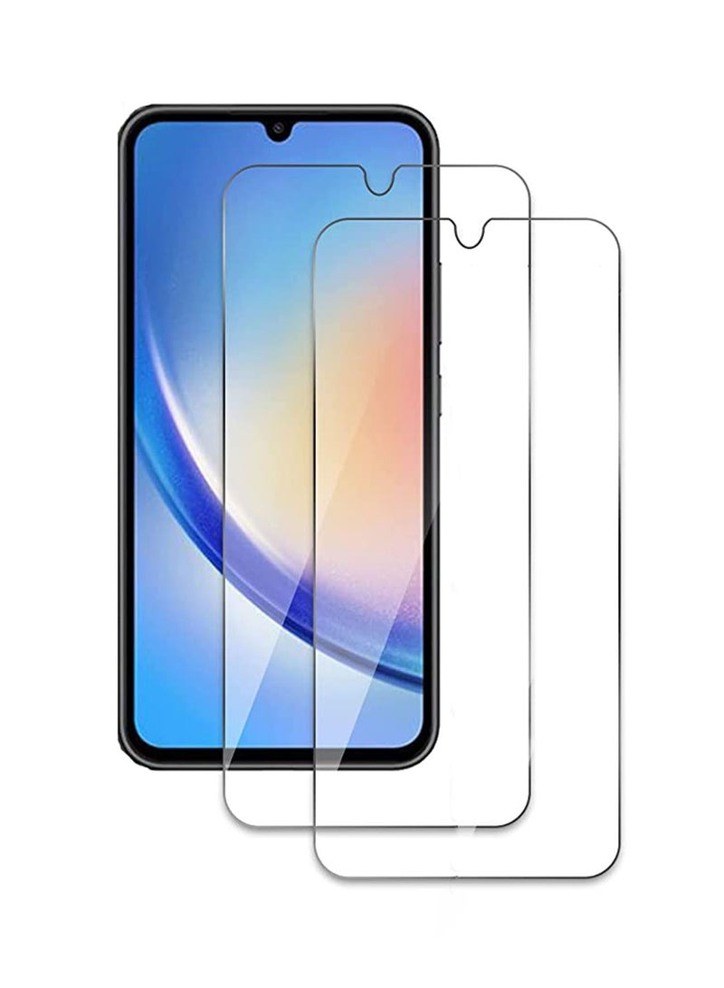 2 Pack Samsung Galaxy A24 4G Screen Protector HD Tempered Glass Film Bubble-Free Shatter Proof Anti-fingerprint Easy Installation Screen Protector Glass Compatible with Samsung Galaxy A24 - Image 1
