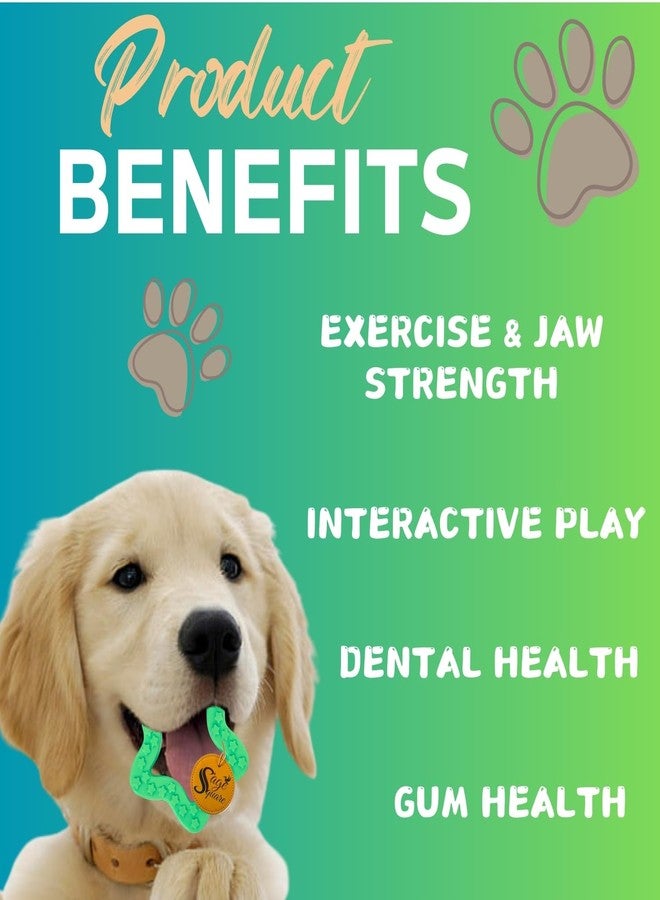 Sage Square Star Ring Durable & Safe Pet Rubber Toy: Ideal for Chewing, Interactive Play, Dental Health - Suitable for Dogs, Easy to Clean, Long-Lasting Fun for Your Furry Friend - Image 3