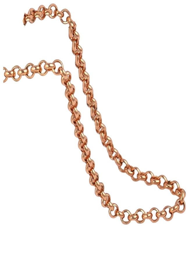Ervio Pure Copper Chain for Men Women Boys Girls | Stylish Copper Necklace for Casual Office Street Style | Lightweight Unisex Metal Chain Jewelry | Fashion Neckchain for Men & Women - Image 2