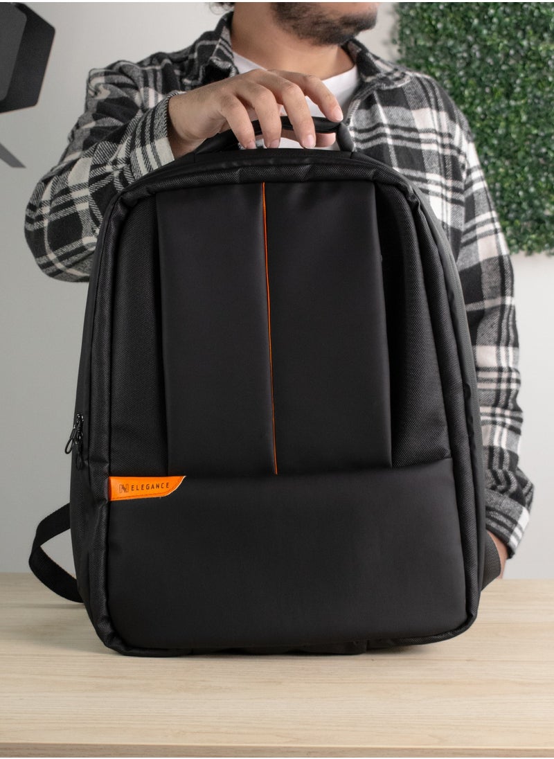 Generic - N Elegance 17 inch Laptop Backpack Large Capacity School Bag with Crossbody gift Water Resistant – Black New Shape - Image 1
