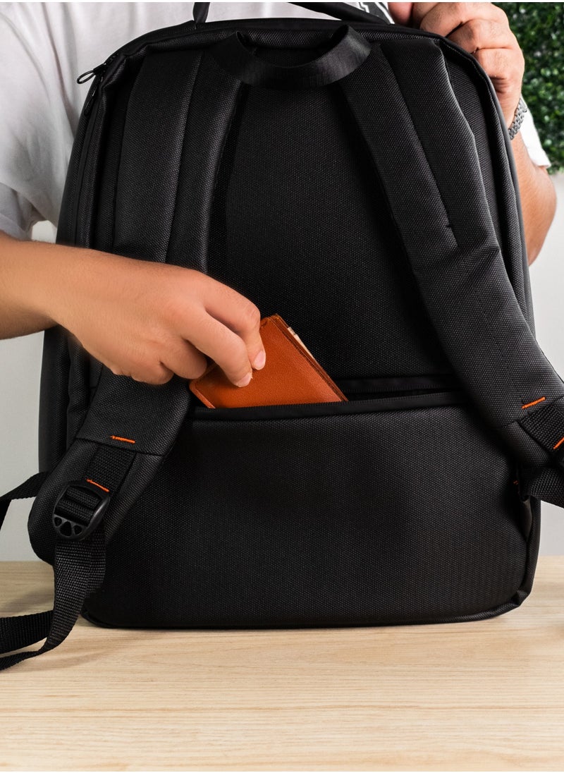 Generic - N Elegance 17 inch Laptop Backpack Large Capacity School Bag with Crossbody gift Water Resistant – Black New Shape - Image 1