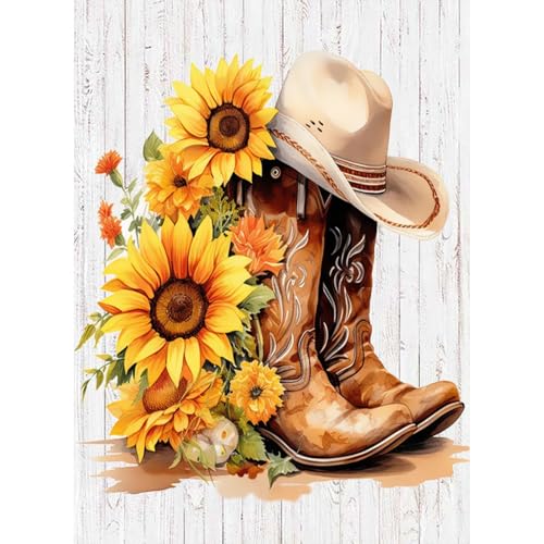 AIBOERL Boots Diamond Art Kits for AdultsBoots 5D Diamond Painting Kits for Adults BeginnersDIY Full Round Drill Diamond Dot Painting Gem Art Kits for Adult Home Wall Decor 12x16Inch - Image 1