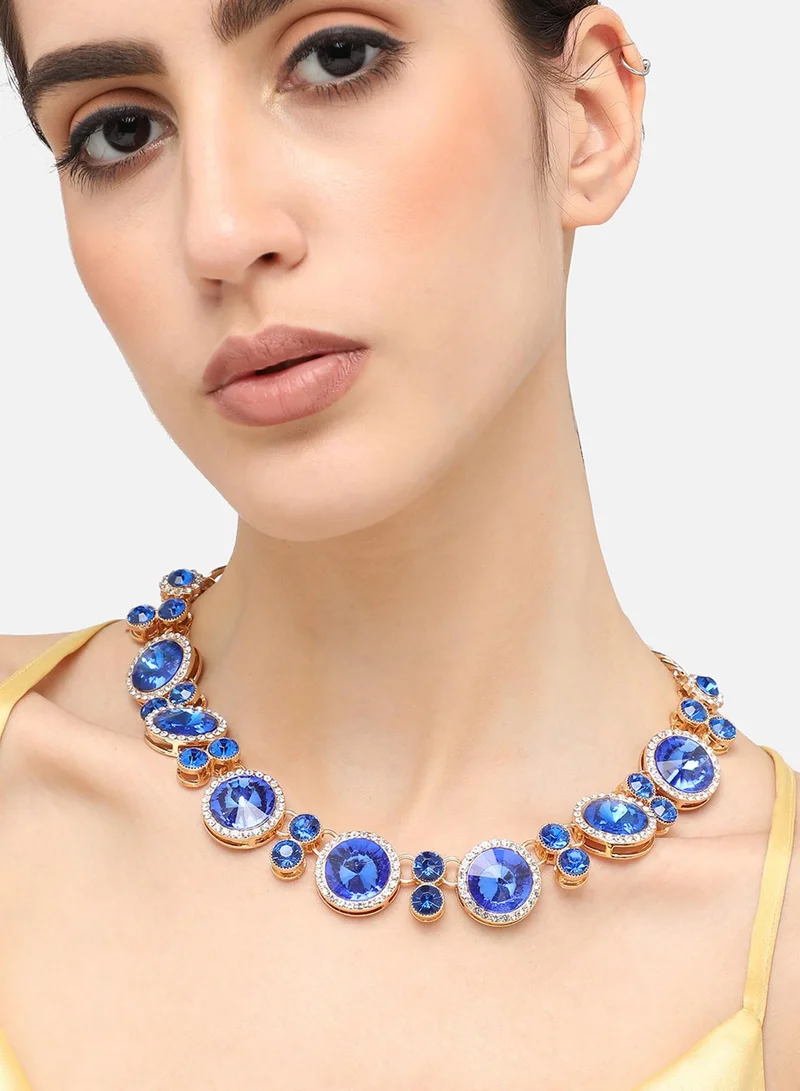 سوهي قلادة مطلية بالذهب مصممة للحفلات من الحجر