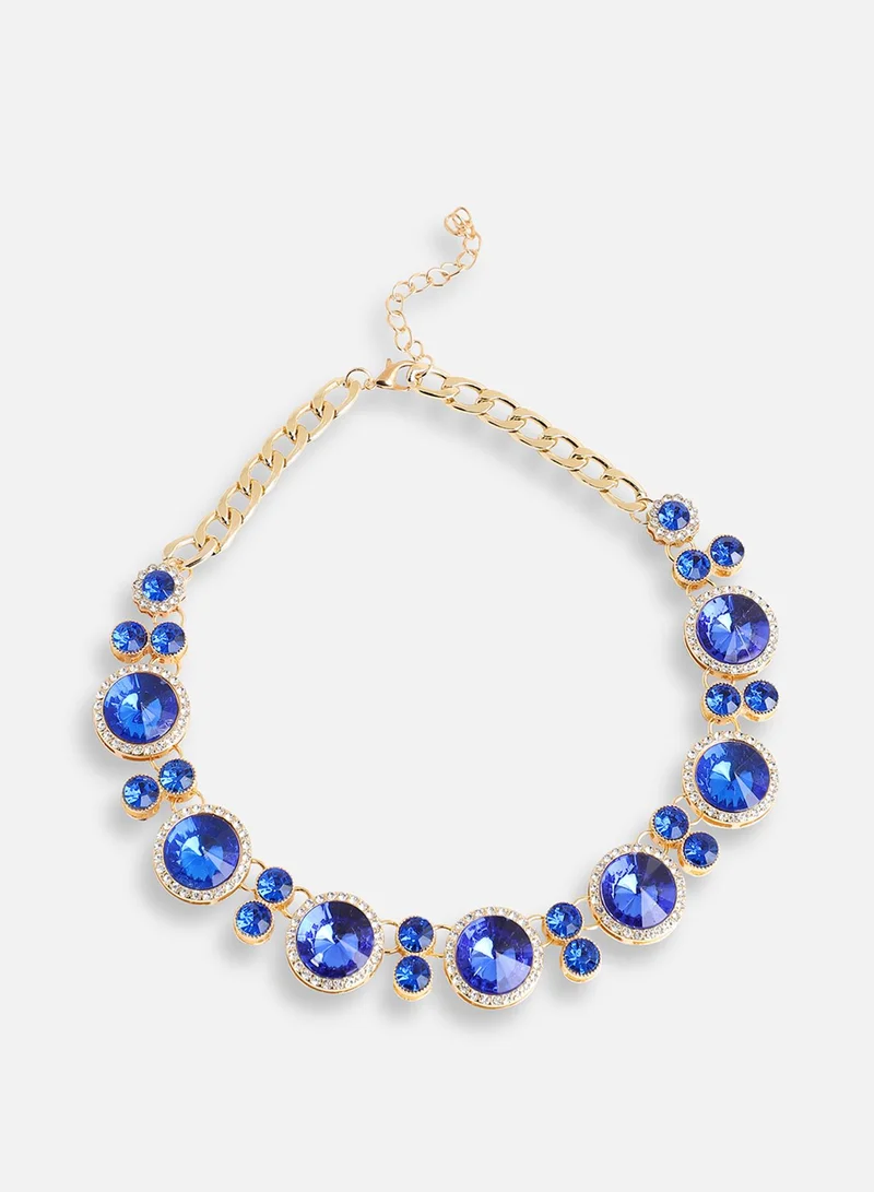 سوهي قلادة مطلية بالذهب مصممة للحفلات من الحجر