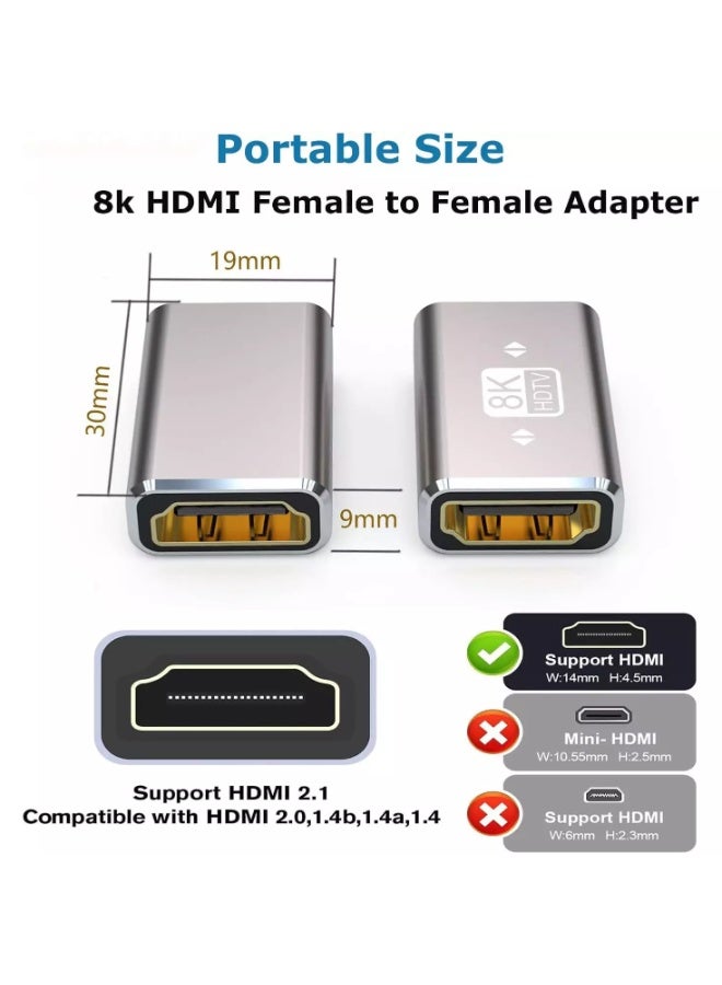 8K HDMI Female to Female Adapter HDMI 2.1 Coupler HDMI Extender Connector with 8K@60Hz 4K@120Hz High Speed 48Gbps HDR eARC HDCP for HDTV, Roku Stick, Monitor, Projector, Laptop, Xbox, PS4/PS5  - Image 2