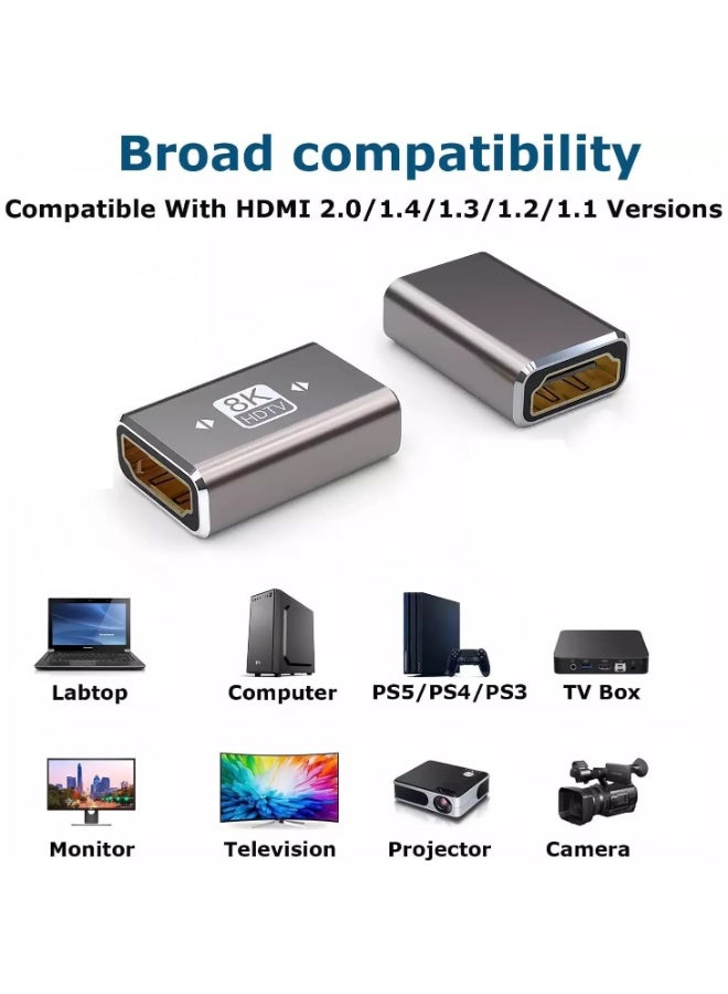 8K HDMI Female to Female Adapter HDMI 2.1 Coupler HDMI Extender Connector with 8K@60Hz 4K@120Hz High Speed 48Gbps HDR eARC HDCP for HDTV, Roku Stick, Monitor, Projector, Laptop, Xbox, PS4/PS5  - Image 3