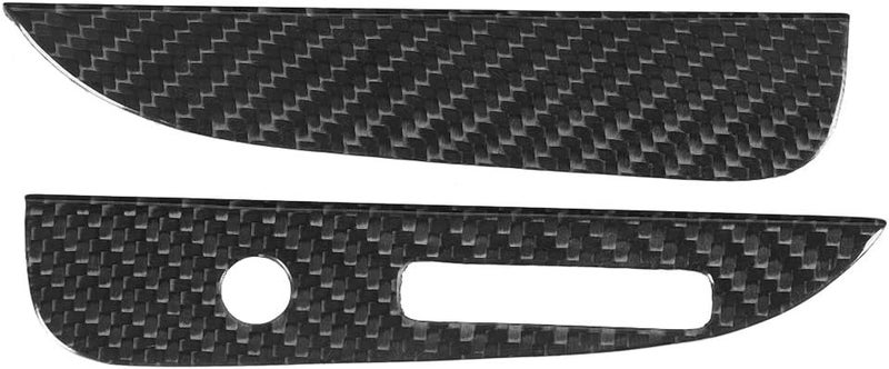 Aramox Carbon Fiber Shift Knob Panel Trim Set Exquisite Craftsmanship Enhances Car Interior for All Model 14-18 Left Hand Driving - Image 1