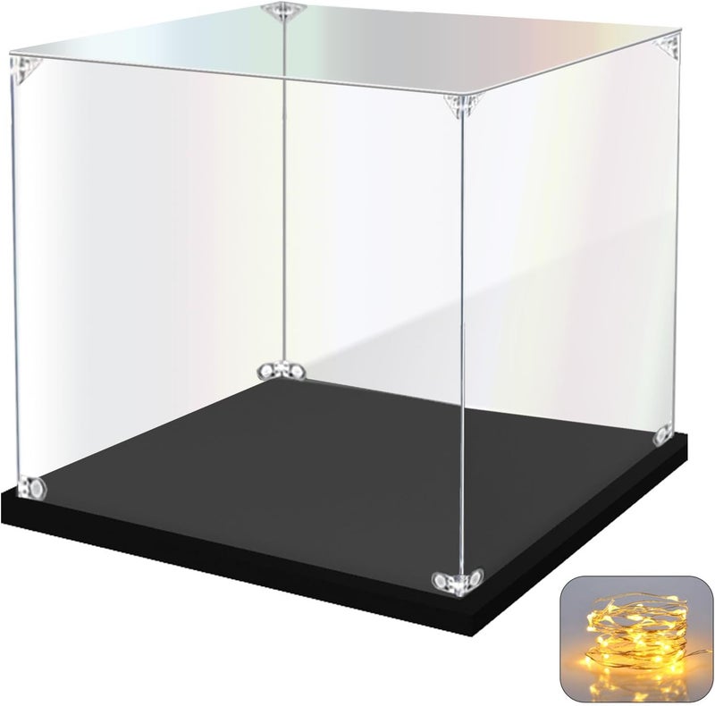 KOLIPI Acrylic Display Case for Collectibles Assemble Clear Acrylic Display Box for Lego Alternative Glass Case for Showcasing Figures Doll Toys Home Storage(14.2x11x12 inch, 36x27x30 cm) - Image 1