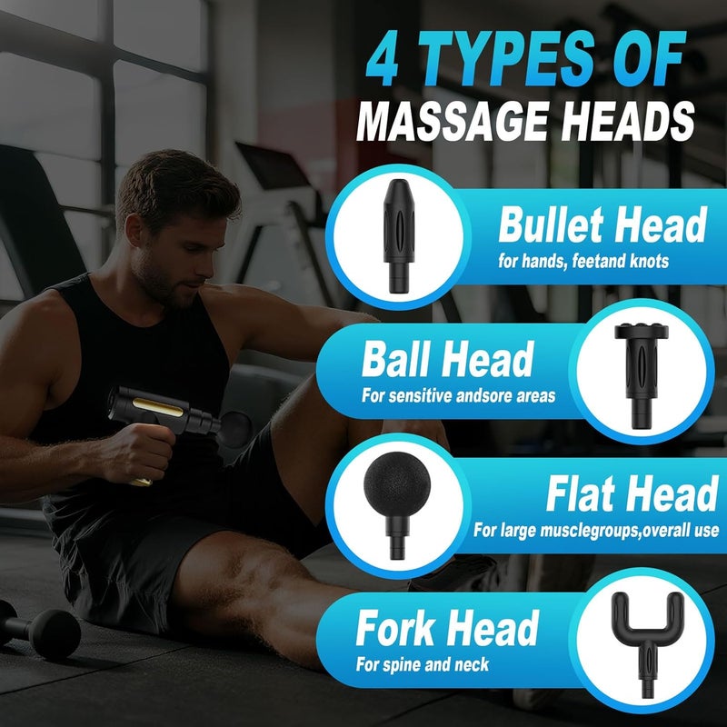 Mini Massage Gun, Electric Handheld Massage Gun Deep Tissue, 6 Speeds, USB-C Fast Charge, Button adjustment For Home Office Workout Muscle Massage Relax, The best gift for your family-Black - Image 3