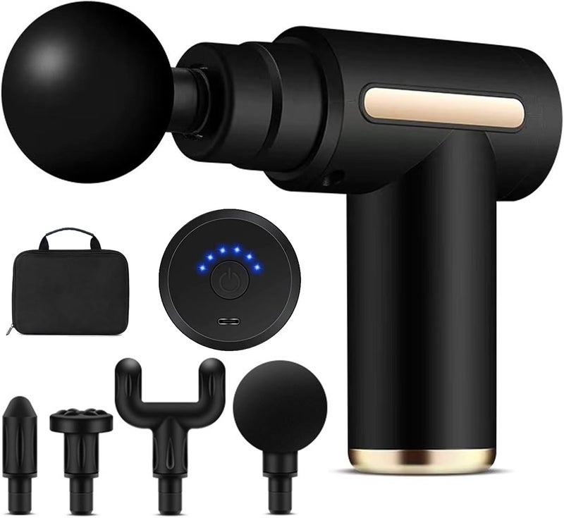 Mini Massage Gun, Electric Handheld Massage Gun Deep Tissue, 6 Speeds, USB-C Fast Charge, Button adjustment For Home Office Workout Muscle Massage Relax, The best gift for your family-Black - Image 1