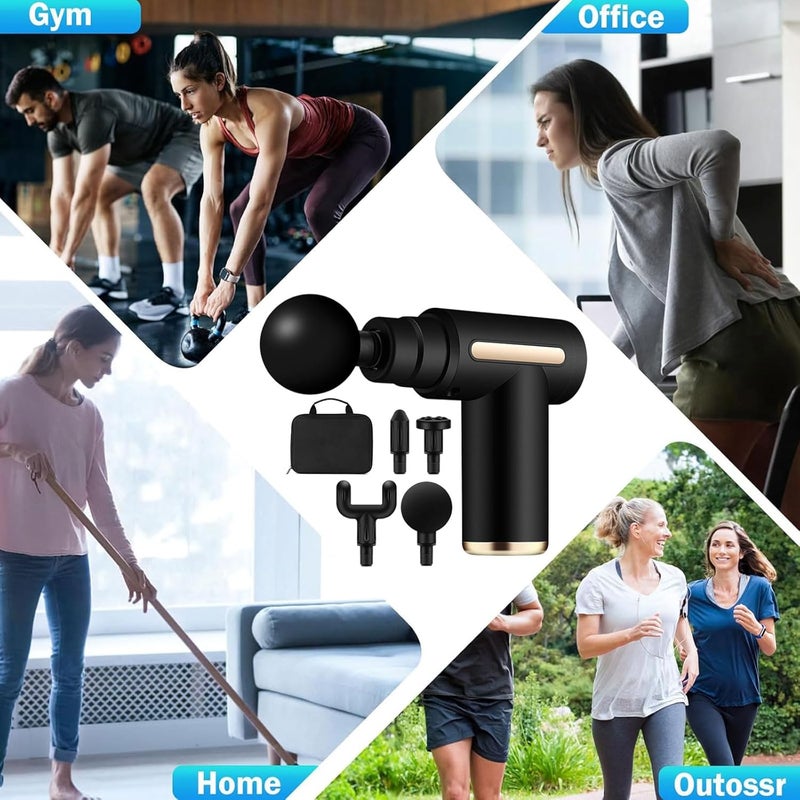 Mini Massage Gun, Electric Handheld Massage Gun Deep Tissue, 6 Speeds, USB-C Fast Charge, Button adjustment For Home Office Workout Muscle Massage Relax, The best gift for your family-Black - Image 5