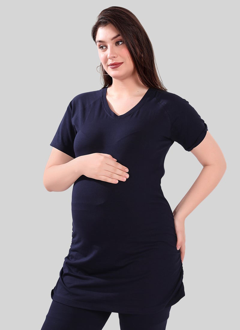 TUMMY TUMMY 2PC Set of Maternity T-shirt & High Waist Legging with Drawstring - Image 4