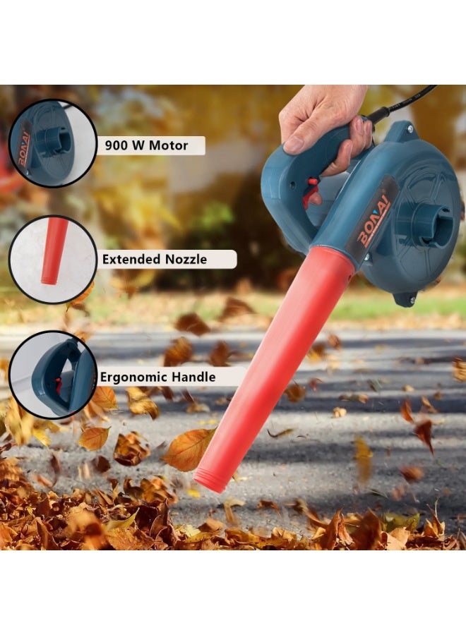 بوناي منفاخ هواء كهربائي من Bonai BN-HK81، بقوة 900 واط، منظف غبار عالي التحمل، سرعة 13000 دورة في الدقيقة بدون تحميل، تدفق هواء 2.5 متر مكعب في الدقيقة، مثالي لتنظيف الورش والكمبيوتر والحدائق - Image 4