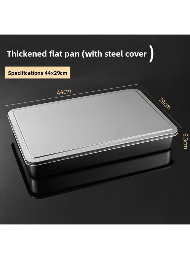 Tiramisu Tray Stainless Steel Rectangular Square Plate Internet Red Cake Baking Plate Iron Box Container Plate Deep Plate