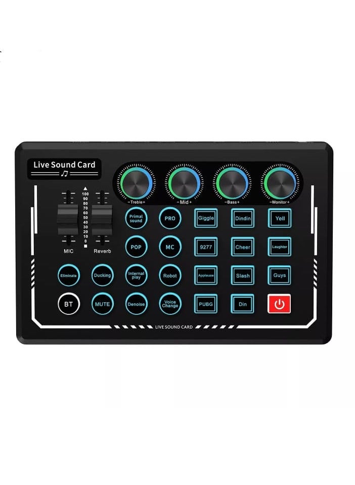 Live Sound Card And Audio Interface  Mixer Effects And VoiceChanger Podcast Production Studio Equipment Prefect For Streaming Podcasting Gaming - Image 1