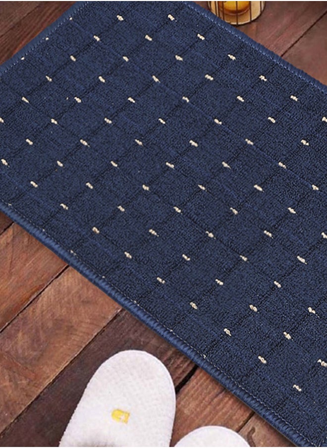 Status Contract Anti Slip Front Dot Doormat| Living Room Rug for Entrance Door|Polypropylene Floor Mat for Home (Blue), 38 X 58 Cm  - Image 1