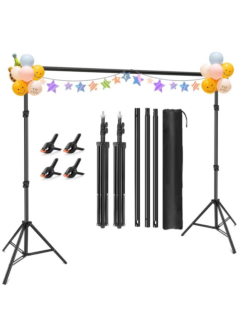 Arabest Photo Backdrop Stand Kit Photography Kit Adjustable Background Stand Support System for Studio Photoshoot Photography Backdrop Background Bracket Wedding Party 2 x 2 M - Image 1