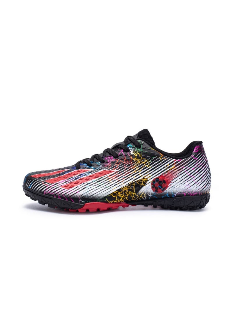 Low-Top Cleats Competition Sports Football Shoes Black/Red
