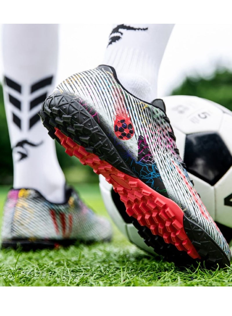 Low-Top Cleats Competition Sports Football Shoes Black/Red