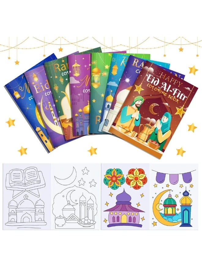 16-Piece Ramadan Eid Mubarak Mini Coloring Books Set for Muslim Party Supplies - Image 3